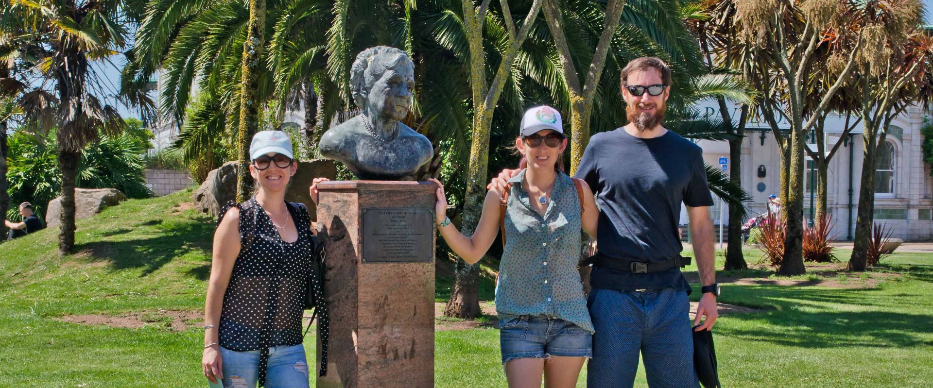 Here are some previous guests at Agatha Christie's bronze bust in Torquay