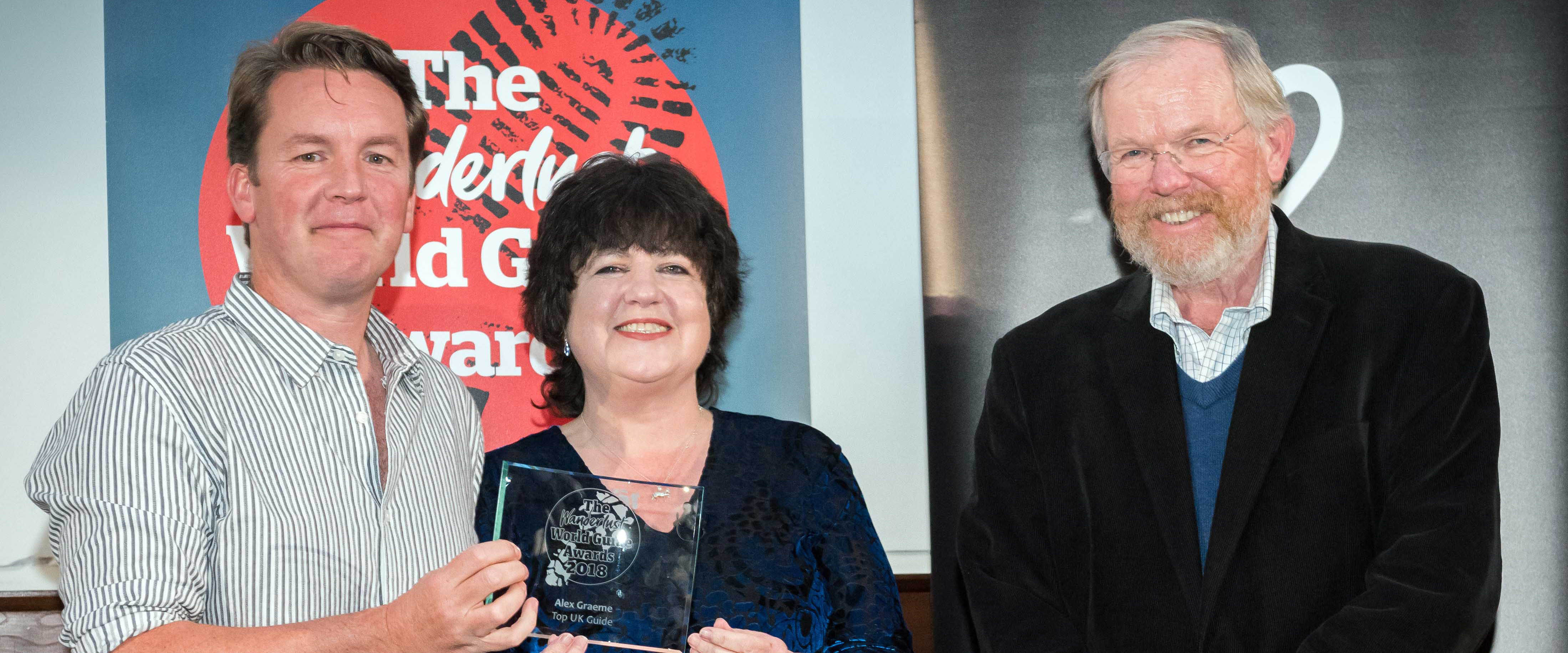 Alex with Lyn Hughes & Bill Bryson at the Wanderlust World Guide of the Year Awards